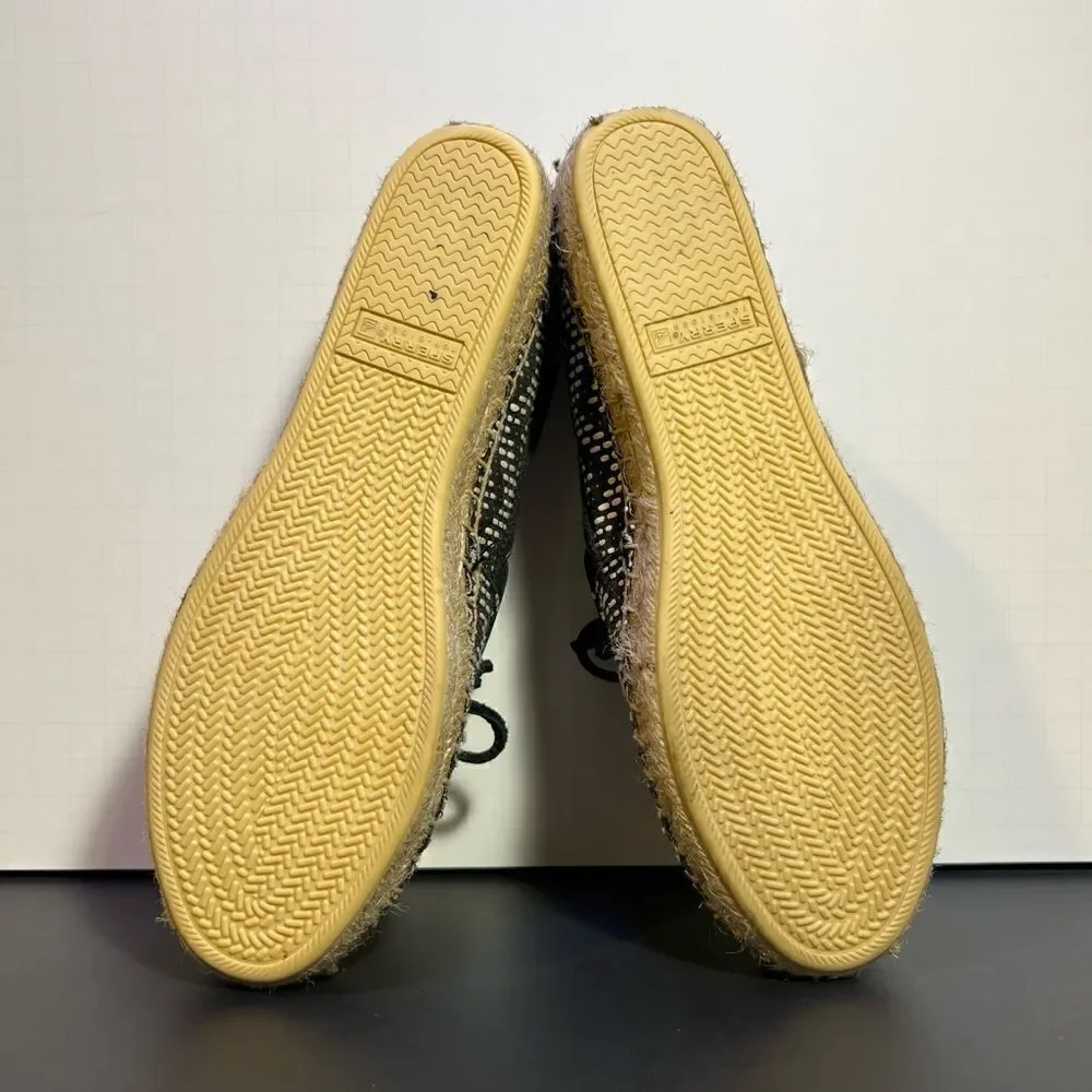 Womens SPERRY Top Sider Espadrilles Black Flat Shoes / Size 6.5 Medium